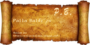 Palla Balázs névjegykártya